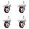 Service Caster 4 Inch Maroon Polyurethane Swivel 3/8 Inch Stem Caster Set with Total Lock Brake SCC-TSTTL20S414-PPUB-MRN-381615-4 - alternate 1